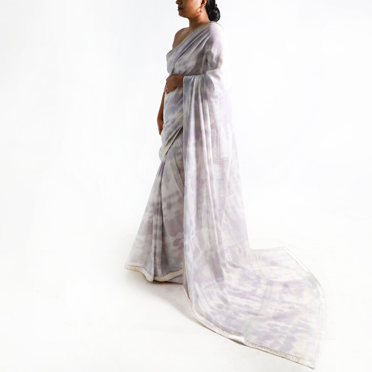 Silver Moon Tie-Dye Saree