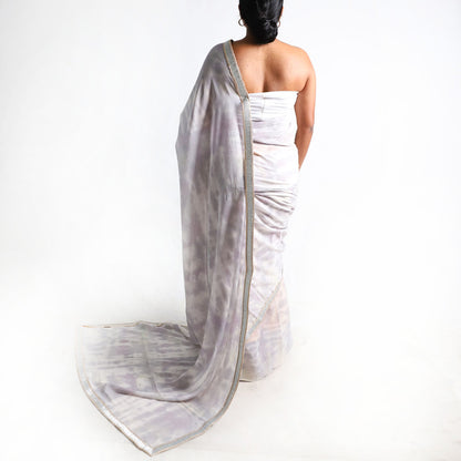 Silver Moon Tie-Dye Saree