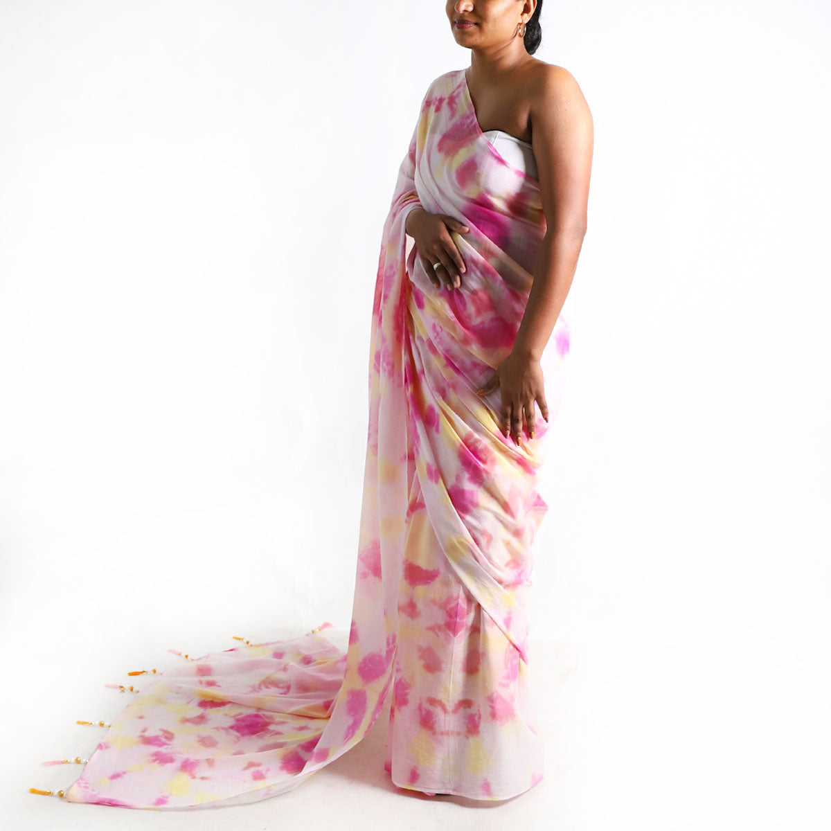 Sunrise Bliss Tie-Dye Saree