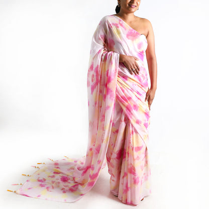 Sunrise Bliss Tie-Dye Saree