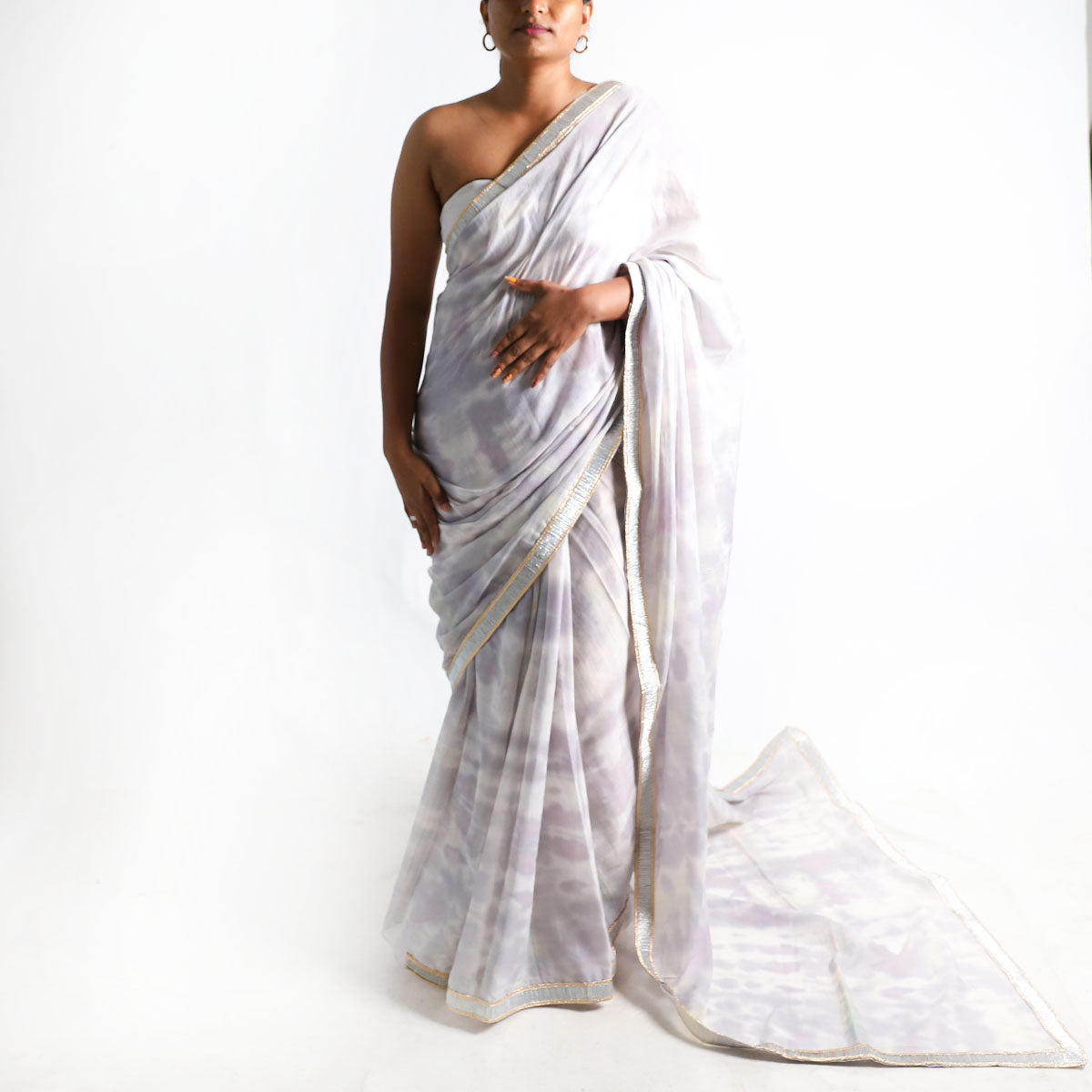 Silver Moon Tie-Dye Saree