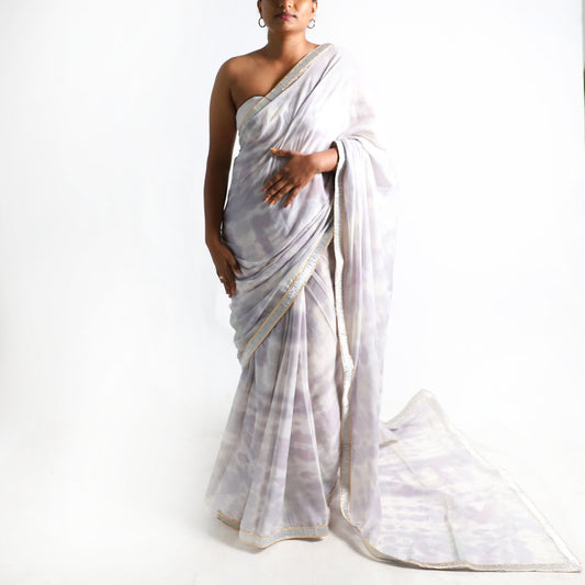 Silver Moon Tie-Dye Saree