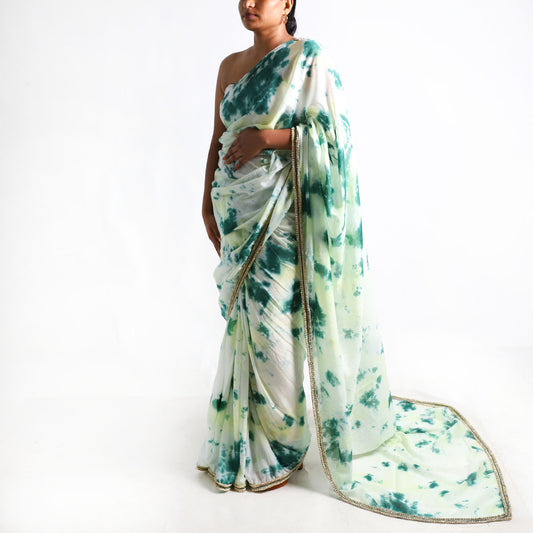 Garden Glow Tie-Dye Saree