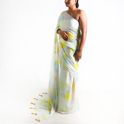 Sunny Meadow Tie-Dye Saree