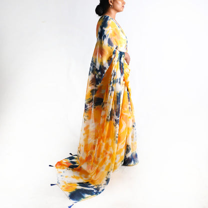 Midnight Sun Tie-Dye Saree