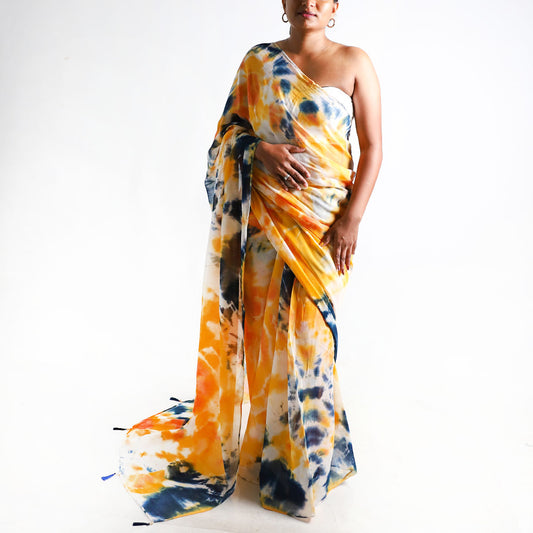 Midnight Sun Tie-Dye Saree