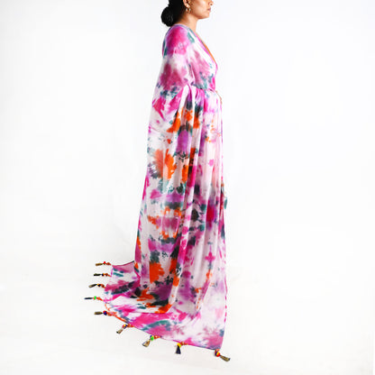 Petal Fusion Tie-Dye Saree