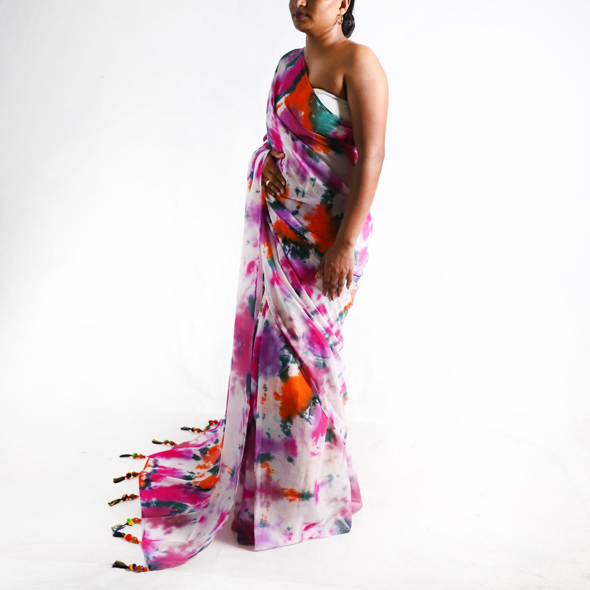 Petal Fusion Tie-Dye Saree