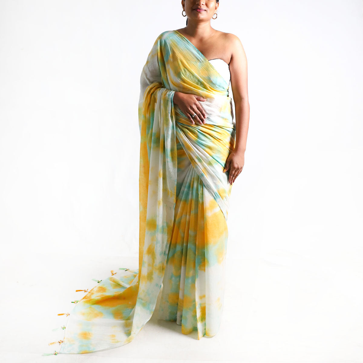 Verdant Glow Tie-Dye Saree