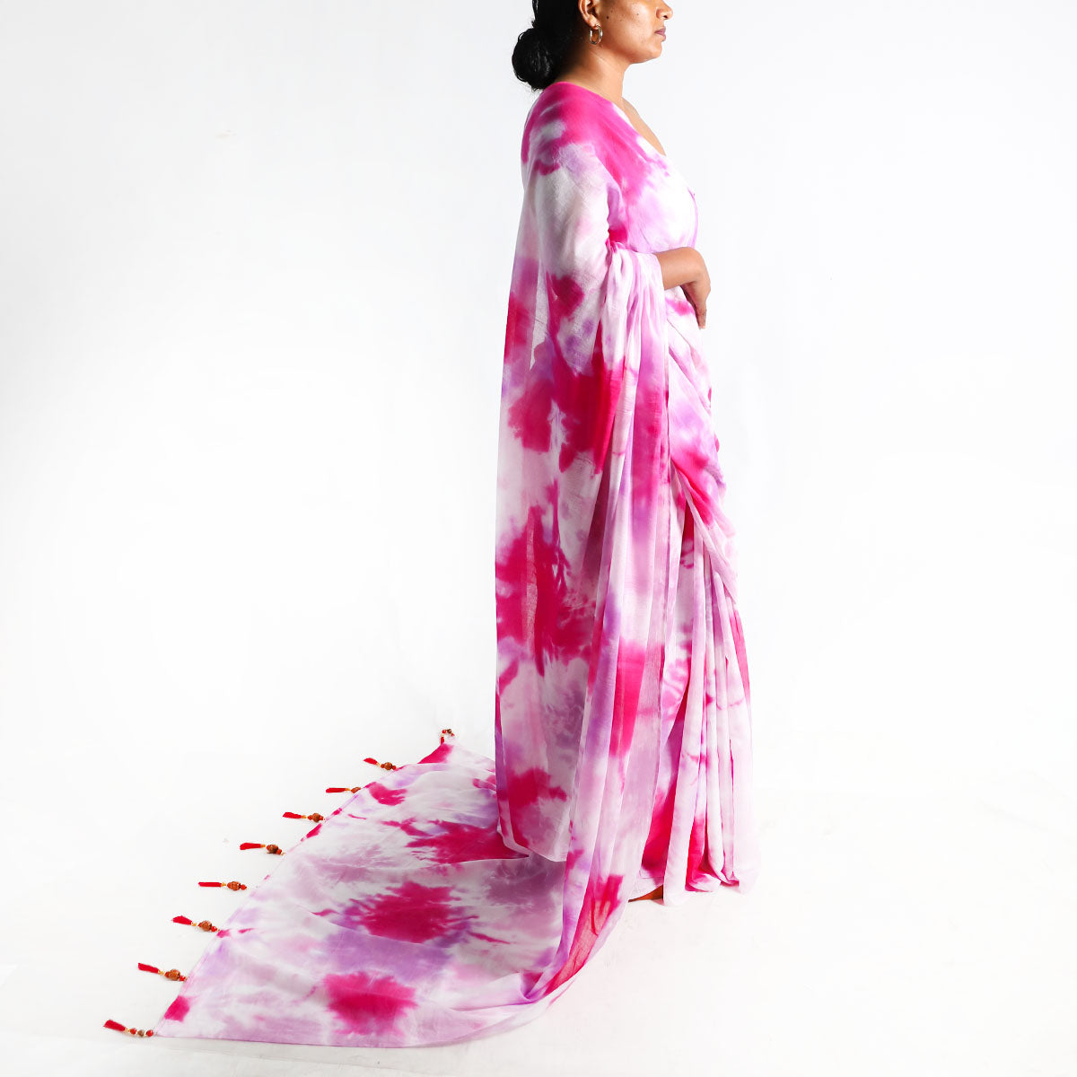 Magenta Radiance Tie-Dye Saree