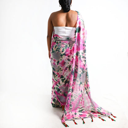 Enchanted Forest Tie-Dye Saree