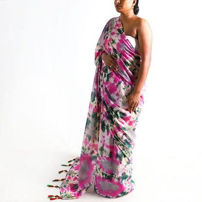 Enchanted Forest Tie-Dye Saree