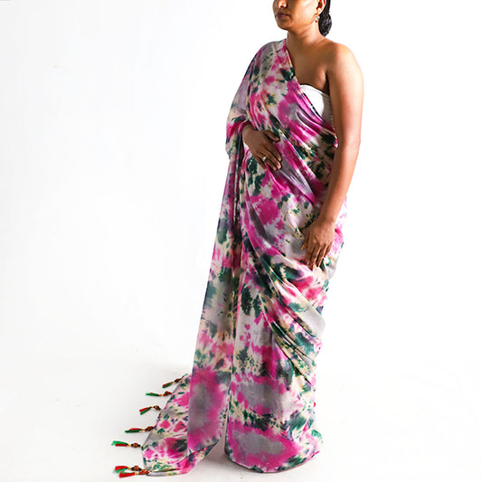 Enchanted Forest Tie-Dye Saree