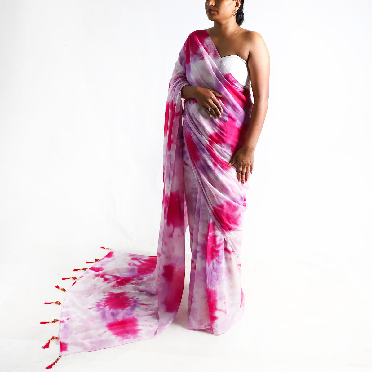 Magenta Radiance Tie-Dye Saree