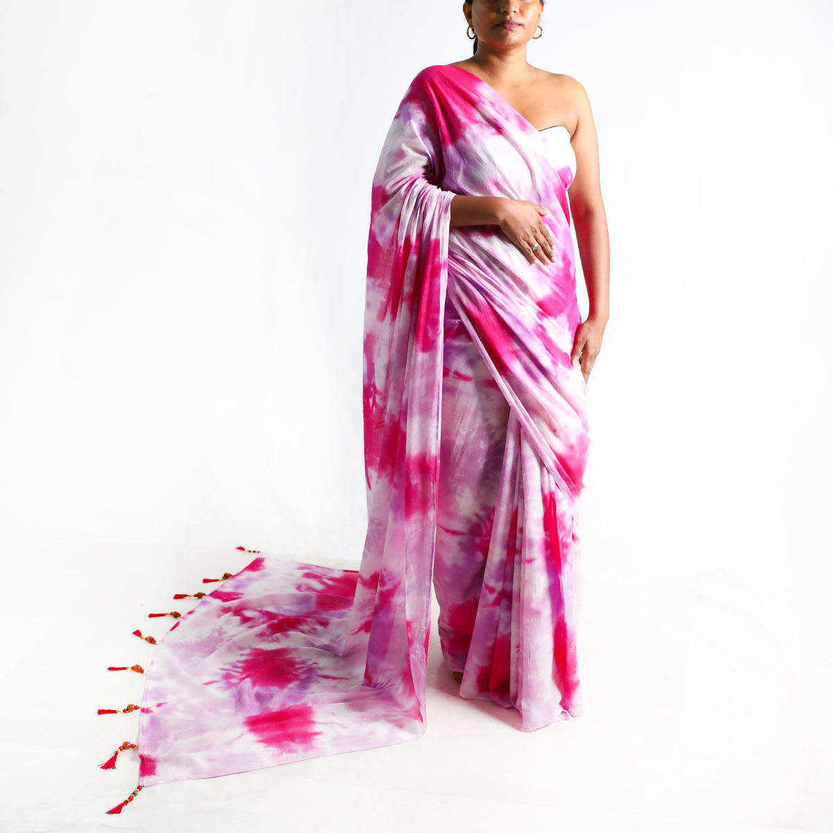 Magenta Radiance Tie-Dye Saree
