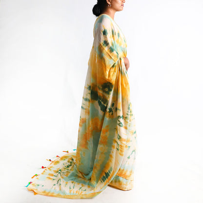 Golden Grove Tie-Dye Saree