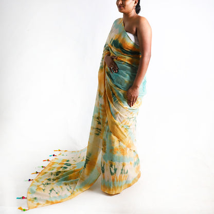 Golden Grove Tie-Dye Saree
