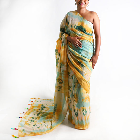 Golden Grove Tie-Dye Saree
