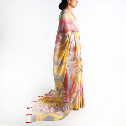 Dusky Sunset Tie-Dye Saree