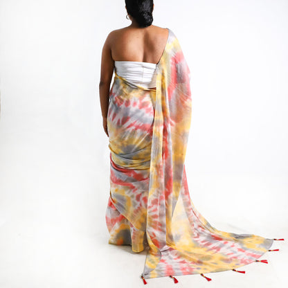 Dusky Sunset Tie-Dye Saree