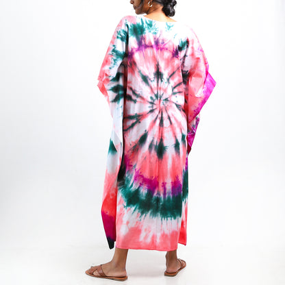 Tangerine Tie Dye Kaftan