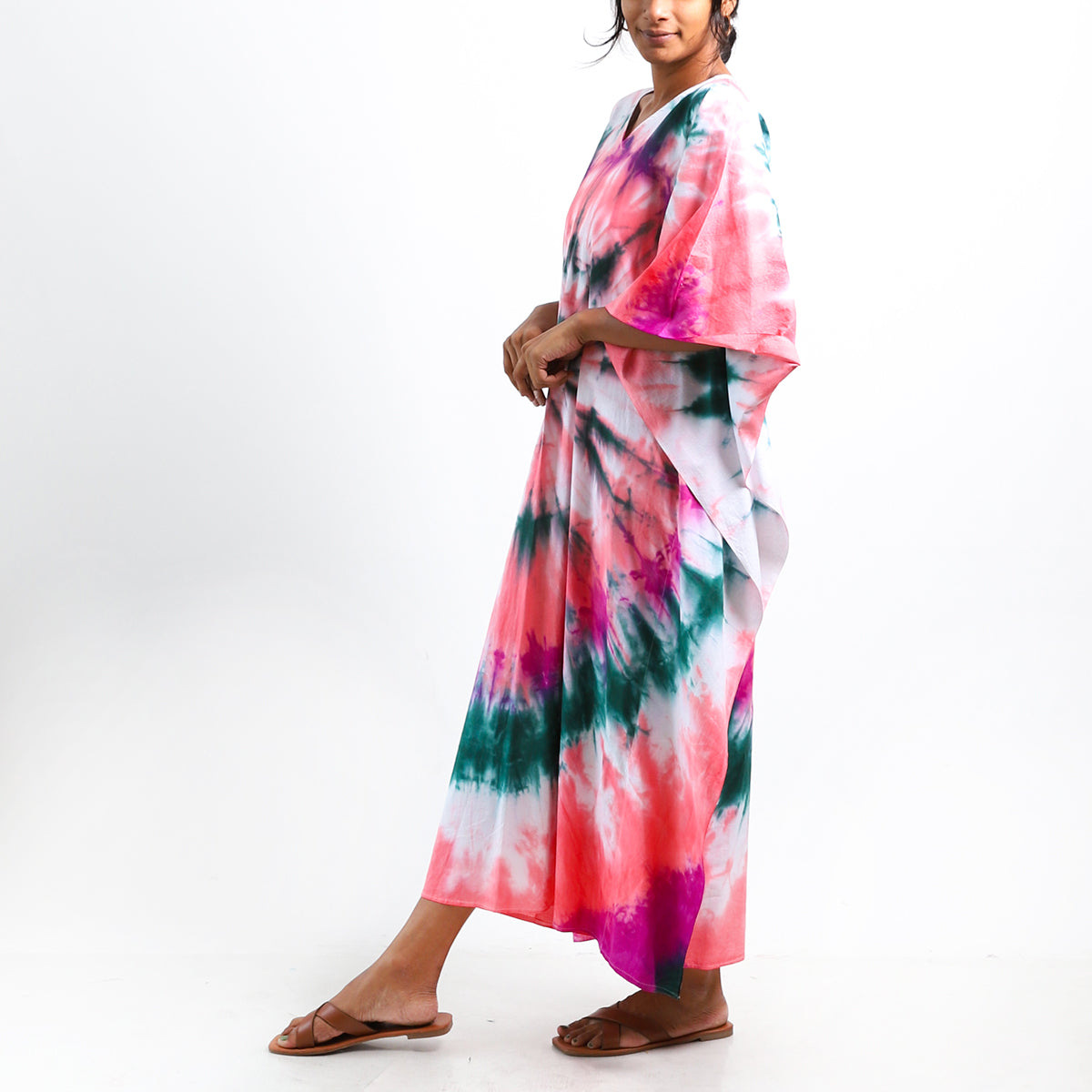 Tangerine Tie Dye Kaftan