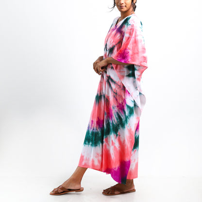Tangerine Tie Dye Kaftan
