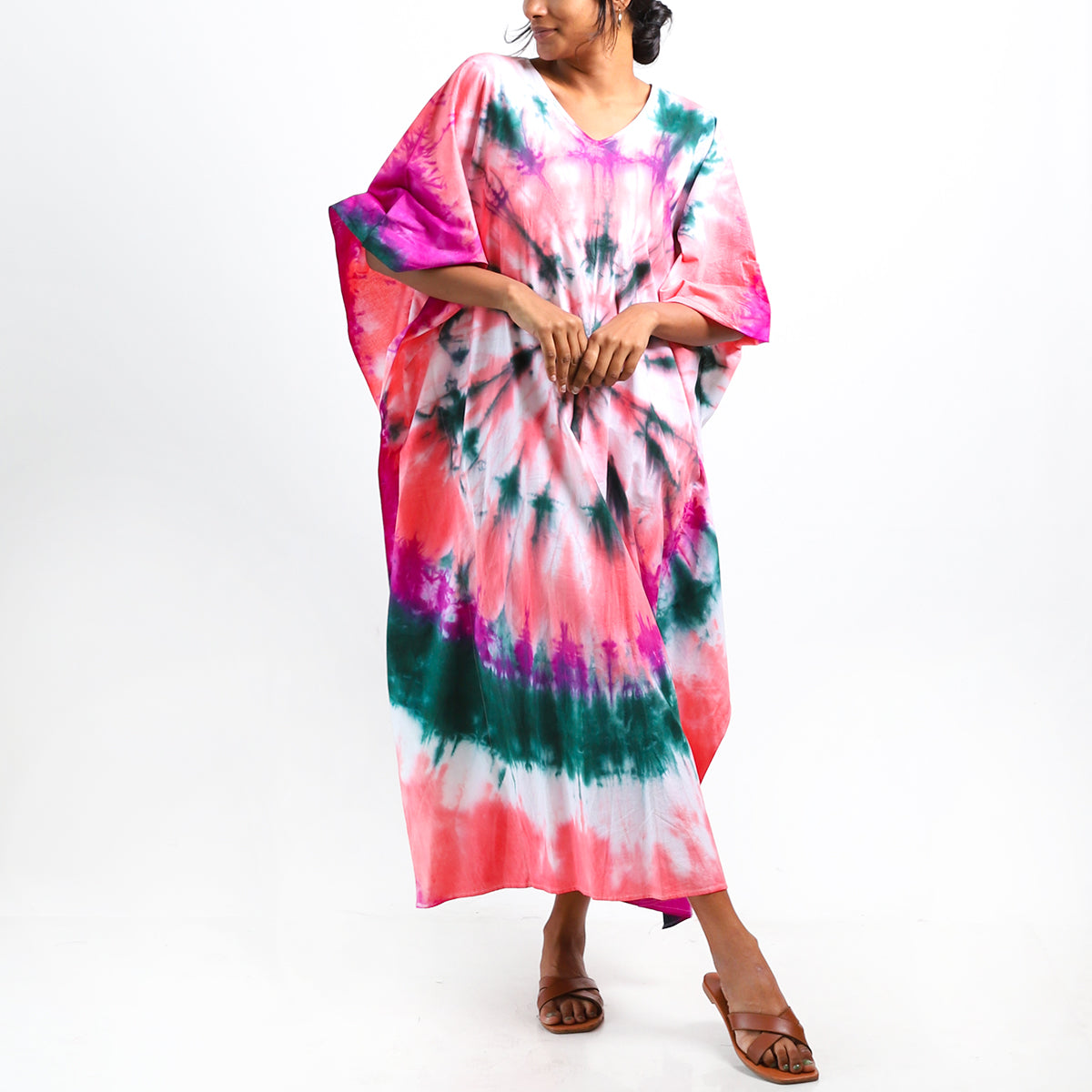 Tangerine Tie Dye Kaftan