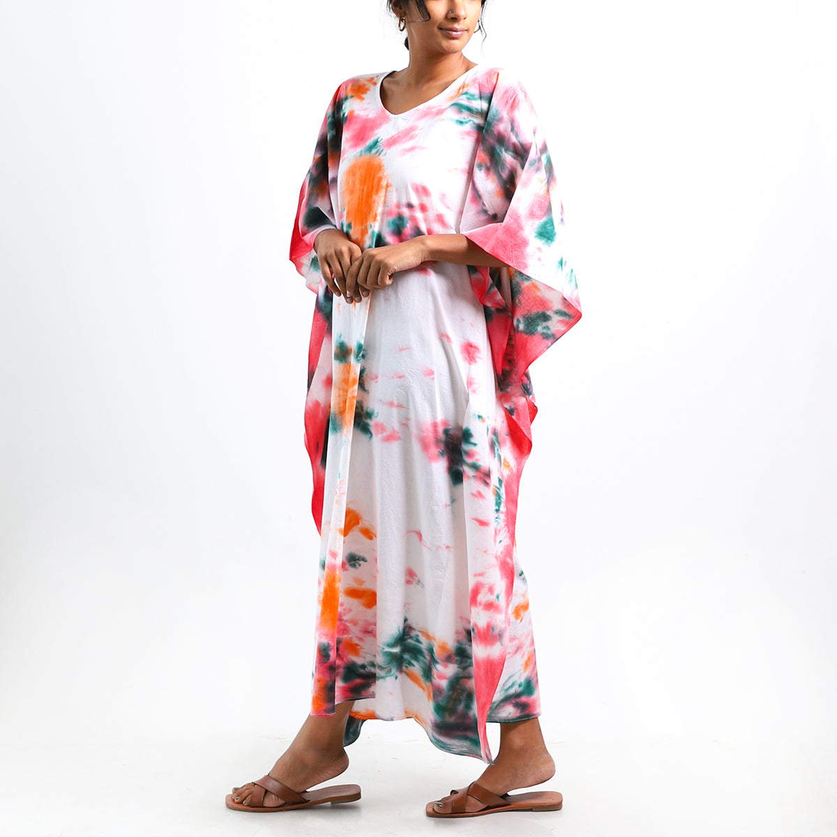 Tangerine Tie Dye Kaftan