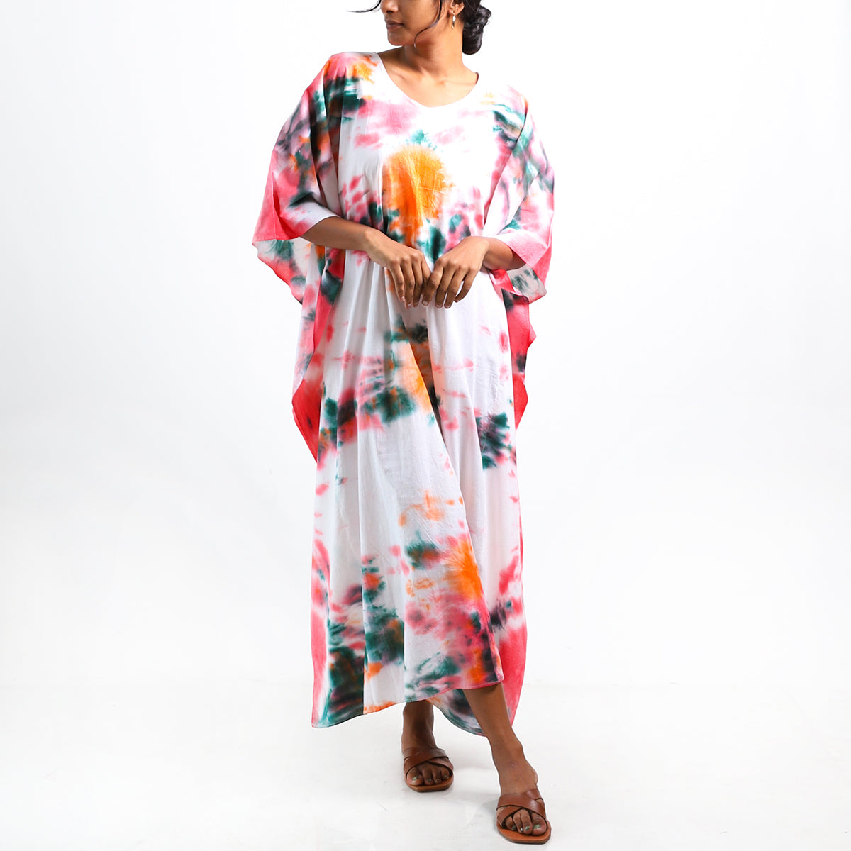 Tangerine Tie Dye Kaftan