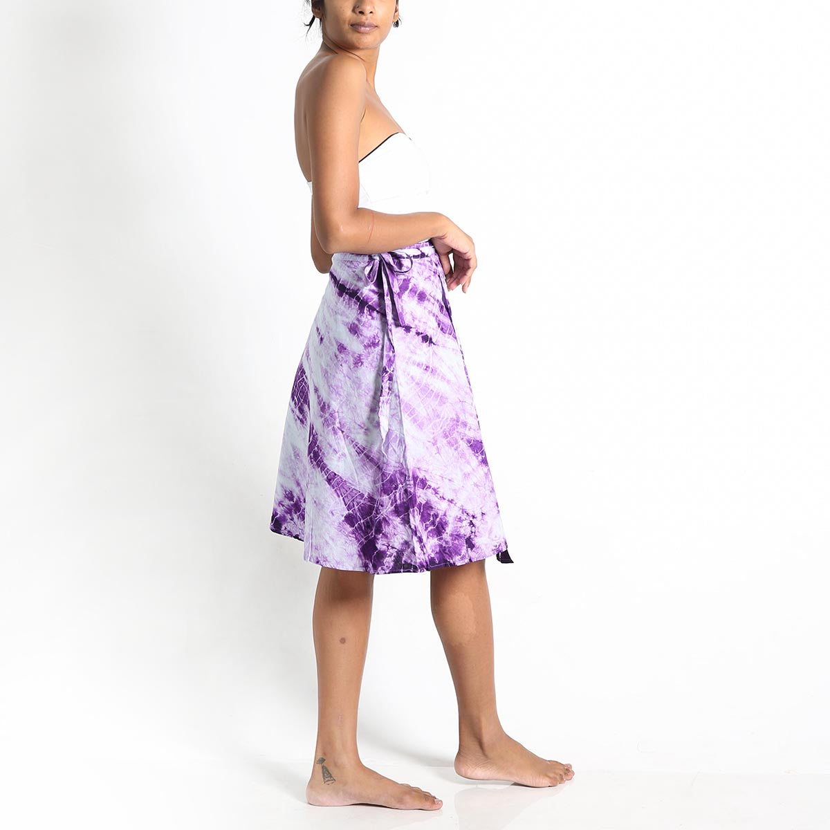 Purple Burst Tie-Dye Wrap Skirt