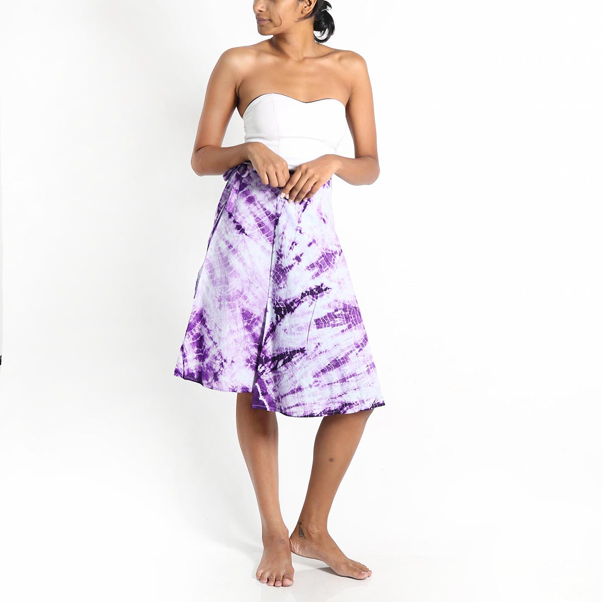 Purple Burst Tie-Dye Wrap Skirt