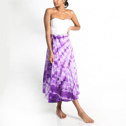Purple Haze Tie-Dye Wrap Skirt