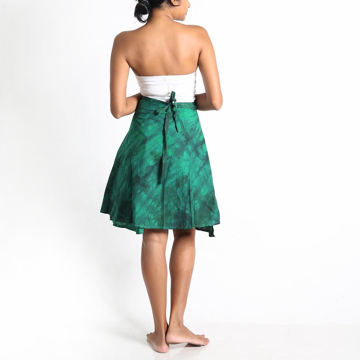 Emerald Tie-Dye Wrap Skirt