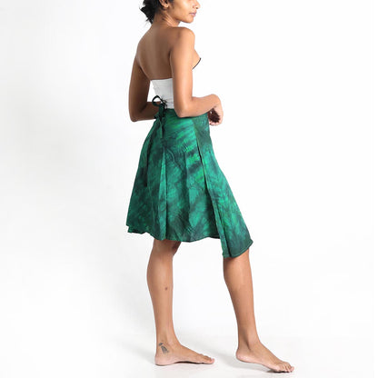 Emerald Tie-Dye Wrap Skirt