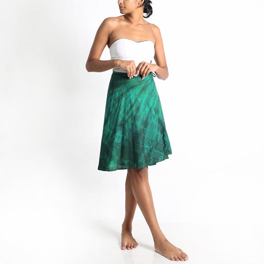 Emerald Tie-Dye Wrap Skirt
