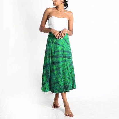 Emerald Green Tie-Dye Wrap Skirt