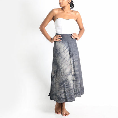 Grey Hues Tie-Dye Wrap Skirt