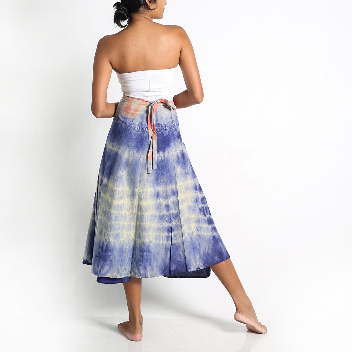 Cyan Plains Tie-Dye Wrap Skirt