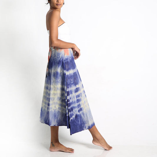 Cyan Plains Tie-Dye Wrap Skirt