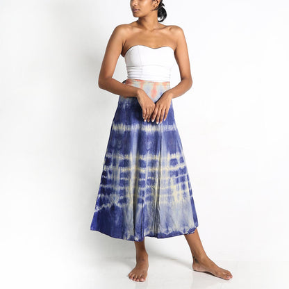 Cyan Plains Tie-Dye Wrap Skirt