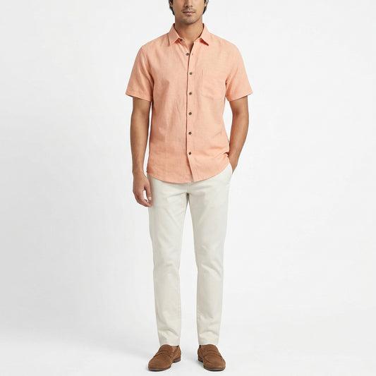 Soft Coral Linen Shirt