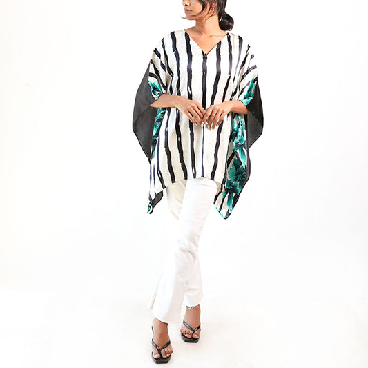 Azure Stripes Batik Top