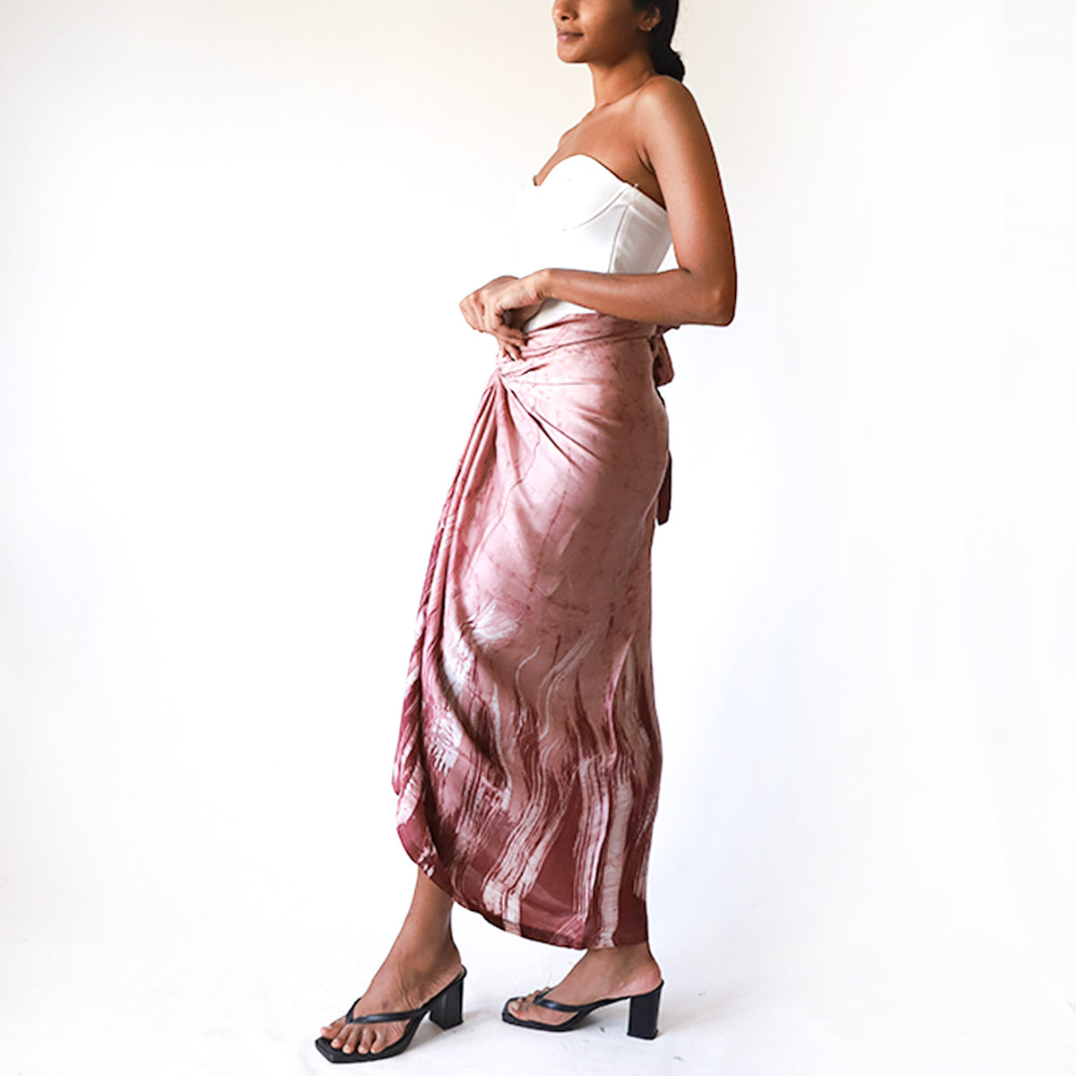 Blush Silk Batik Skirt