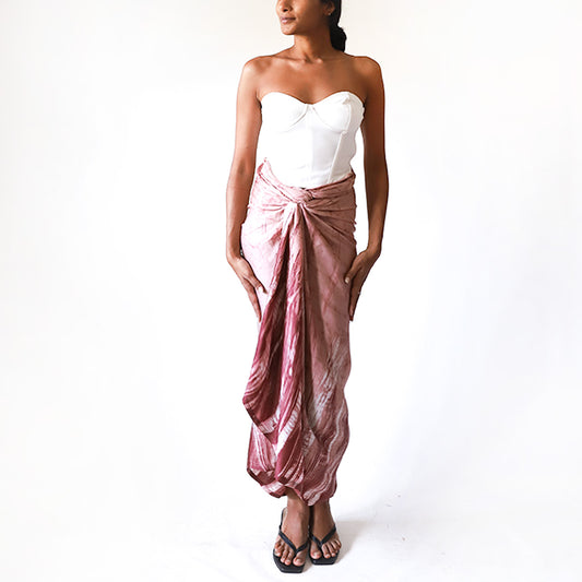 Blush Silk Batik Skirt