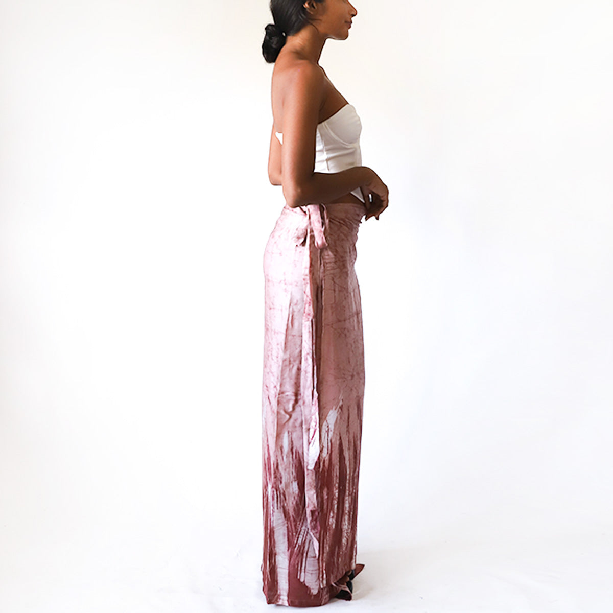 Blush Silk Batik Skirt