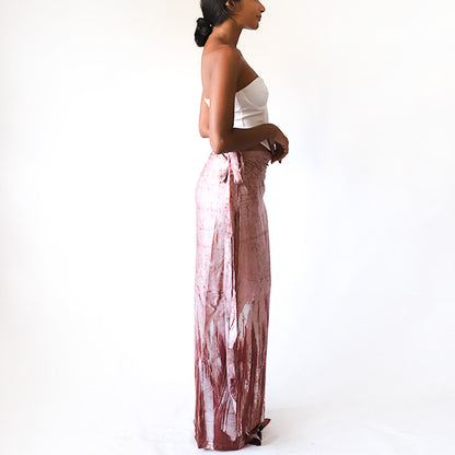 Blush Silk Batik Skirt