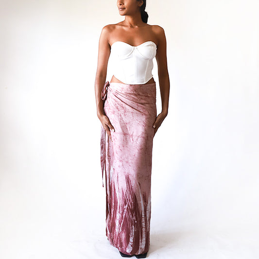Blush Silk Batik Skirt