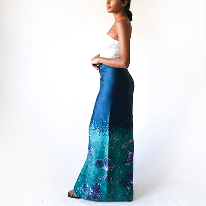 Petal Silk Batik Skirt