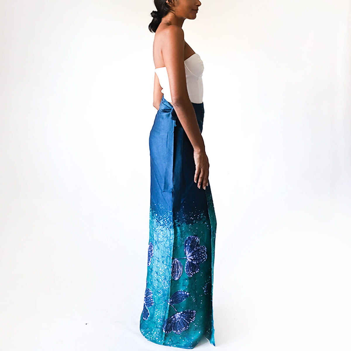 Petal Silk Batik Skirt